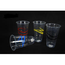 500ml Disposable Ribbon Plastic Cup